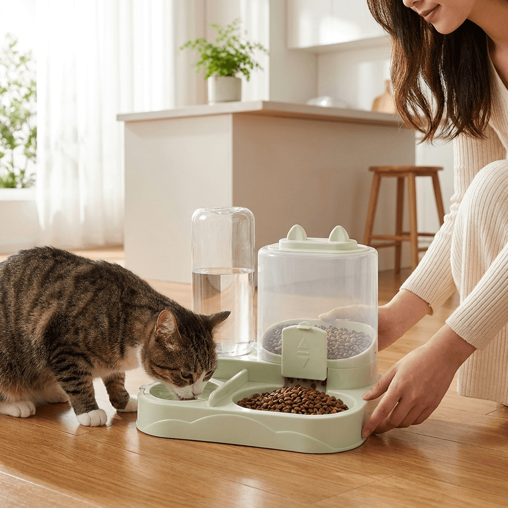 Automatic Pet Feeder & Water Dispenser – Large Capacity Food Station — for cats — view 4 of 7