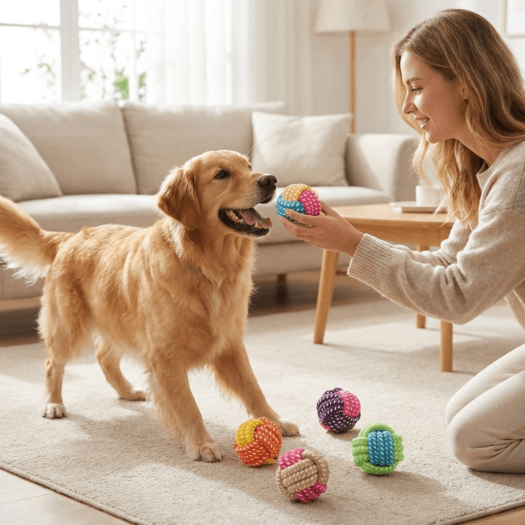 Interactive Cotton Rope Dog Toy for Chewing & Playtime Fun — view 4 of 6