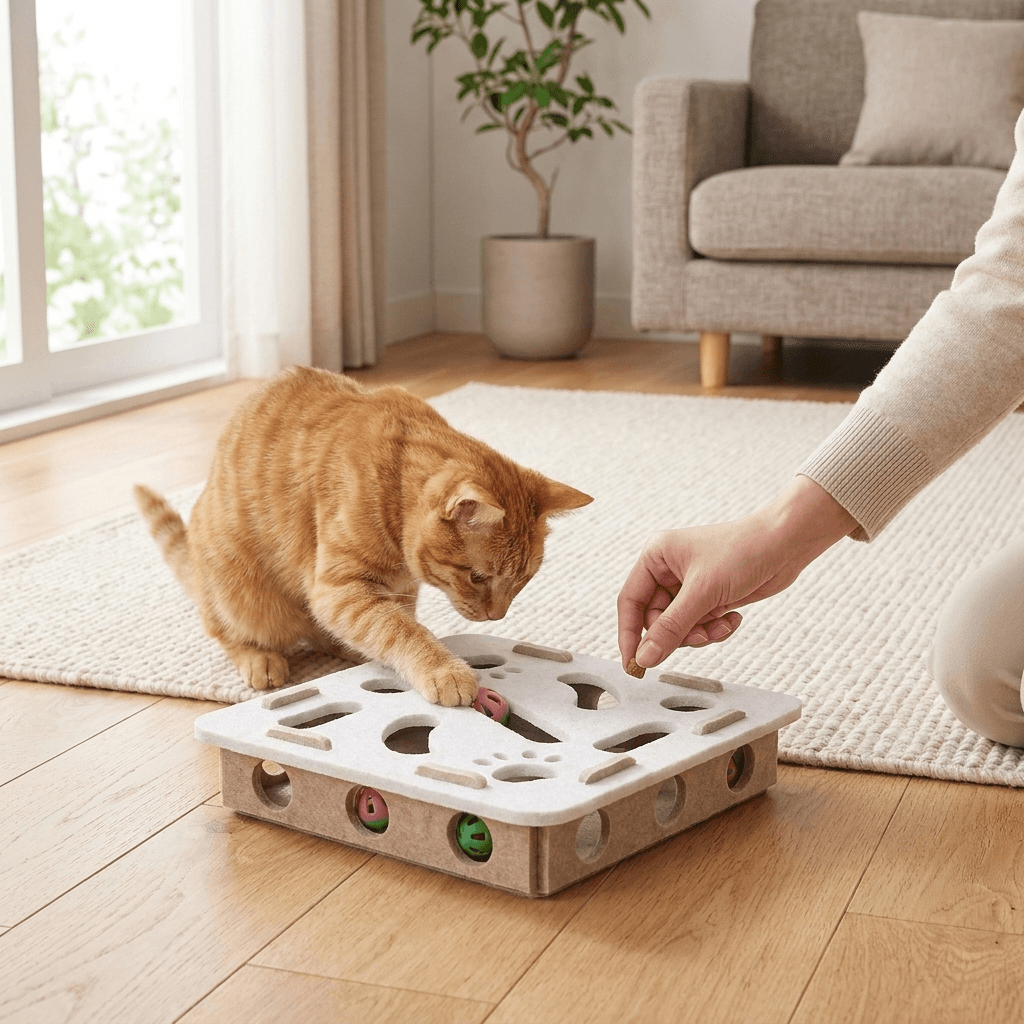 Cat Puzzle Box Toy – Interactive Play with Soft Felt Design — view 4 of 6
