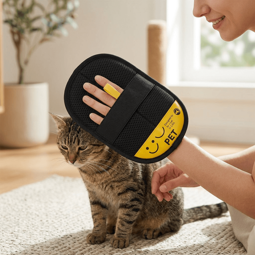 Pet Grooming Glove – Gentle Hair Removal with Reusable Lint Roller — for dogs and cats — view 4 of 5