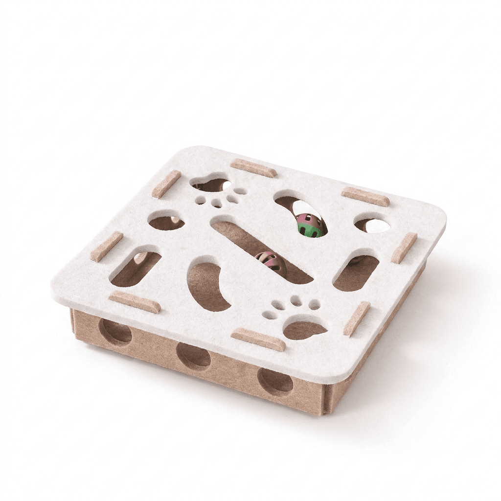 Cat Puzzle Box Toy – Interactive Play with Soft Felt Design