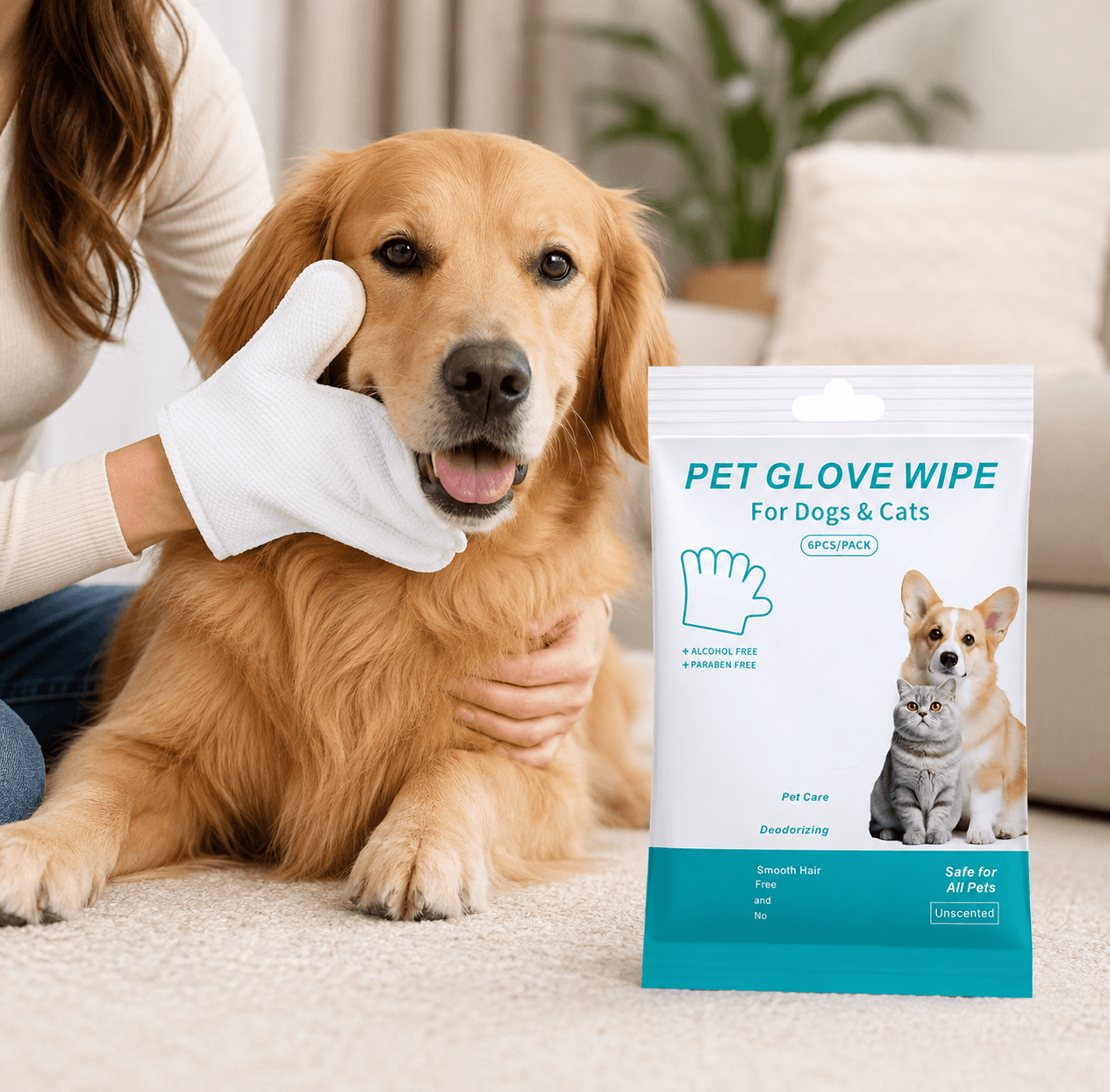 Pet Grooming Wipes – Gentle Daily Cleaning with Extra Thick Cloth — for dogs and cats — view 4 of 5