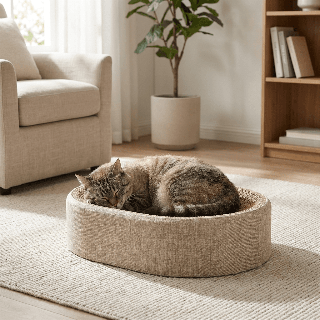 Oval Sisal Cat Scratcher Bed – Cozy Rest & Durable Scratching Surface — view 4 of 5